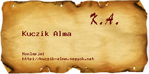 Kuczik Alma névjegykártya